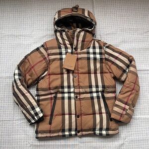 Burberry House Check Pattern Puffer Coat
